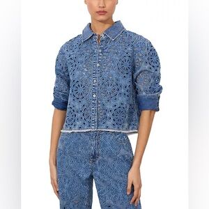 NEW! Alice and Olivia Finely Cropped Laser Cut Jacket size M